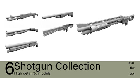 6 Shotgun Collection 3d models-max.fbx.obj