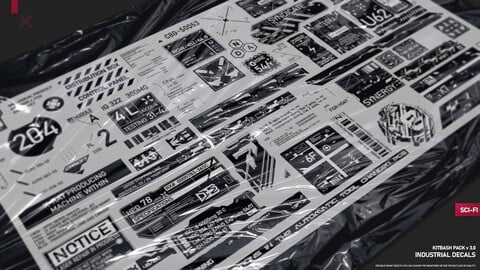 SCI-FI DECALS KITBASH PACK 200+