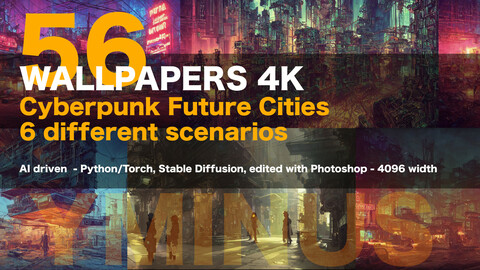56 Wallpapers - 4K - Cyberpunk Future Cities