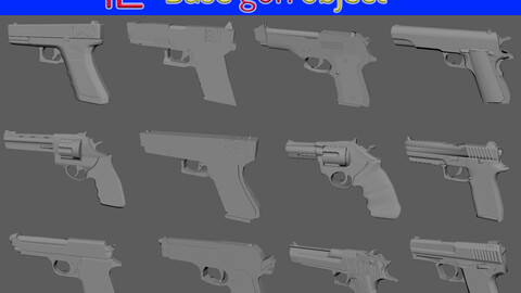 12 pistol gun object