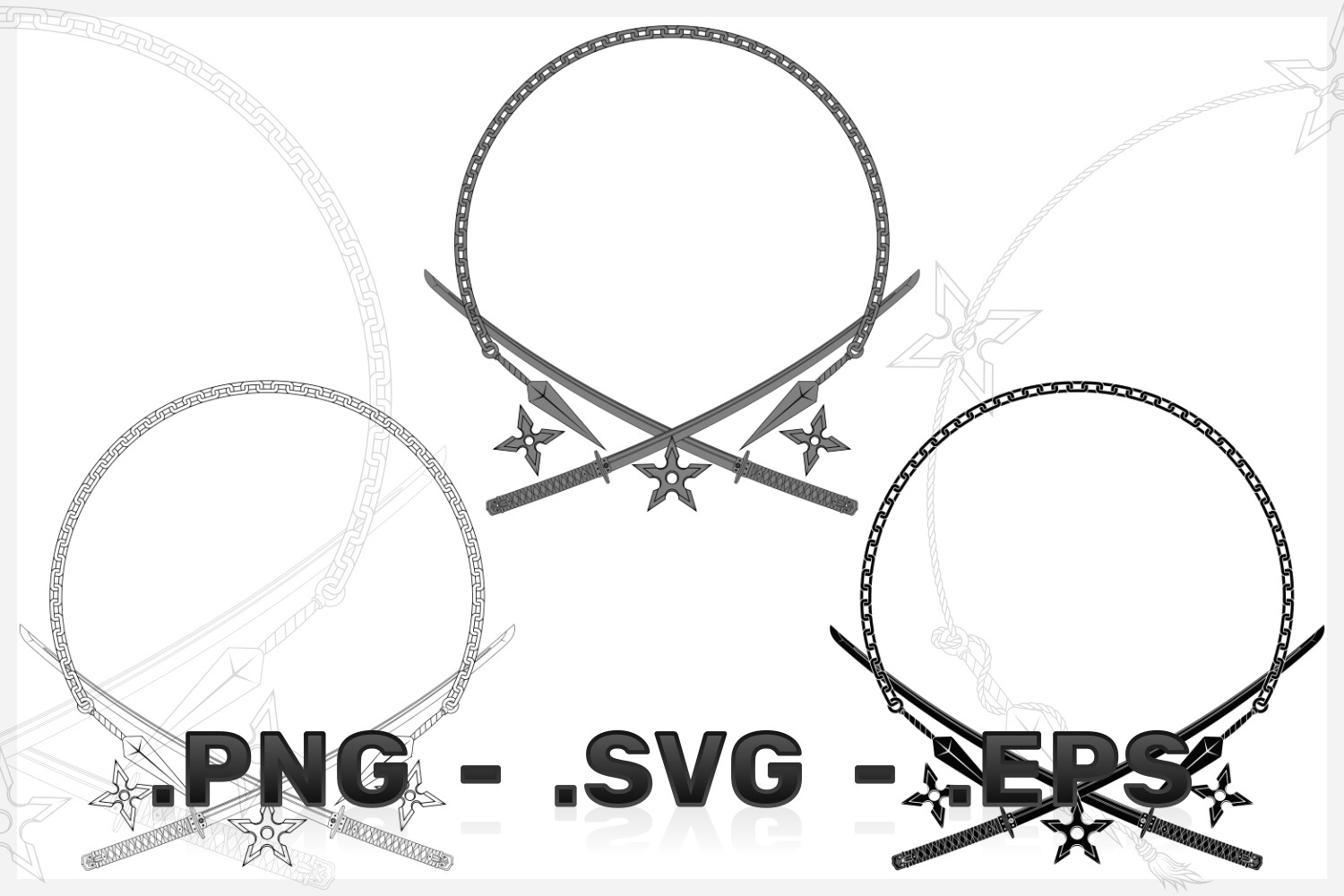 ArtStation - Vector Design of Japanese Ninja Assassin Weapons | Artworks