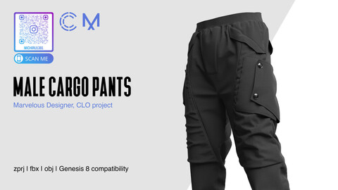 Male Cargo Pants | Marvelous Designer | CLO3D project