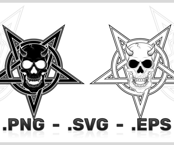 ArtStation - Vector Design Of Skull With Pentagram | Artworks