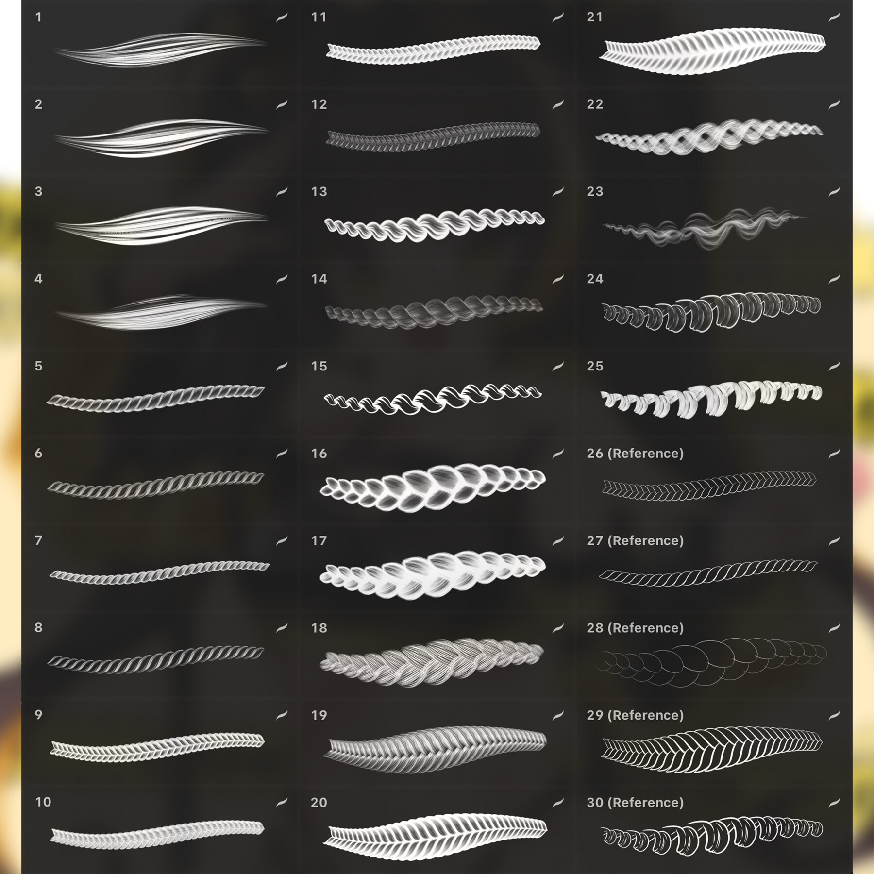 ArtStation Hair Brush Set (Curl, Coil, Wave, Plaits, Straight) for