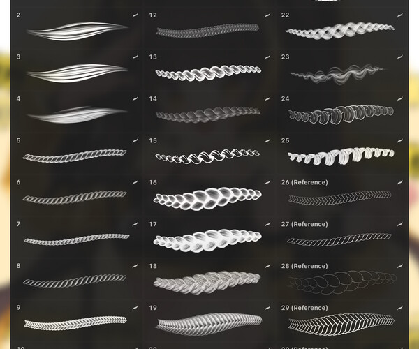 ArtStation Hair Brush Set (Curl, Coil, Wave, Plaits, Straight) for