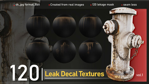 120 Leak Decal Textures -vol .01