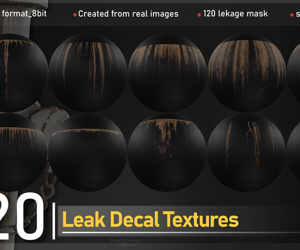 ArtStation - 120 Leak Decal Textures -vol .01 | Brushes