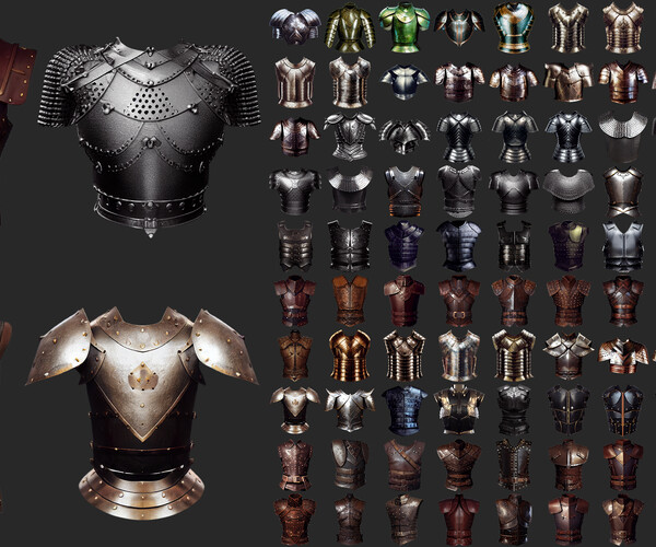 ArtStation 100 Chest Armor Pieces Game Assets
