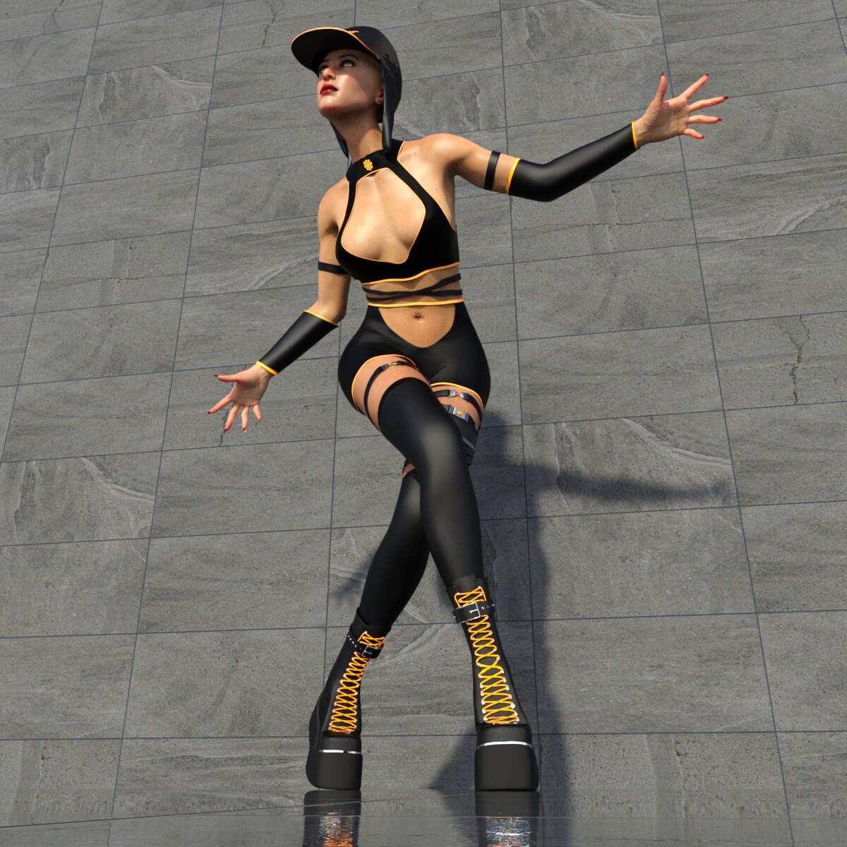BLACKHAT:FUTURISTIC - Hyper Outfit for Genesis 3 Females 3D Figure Assets  Anagord