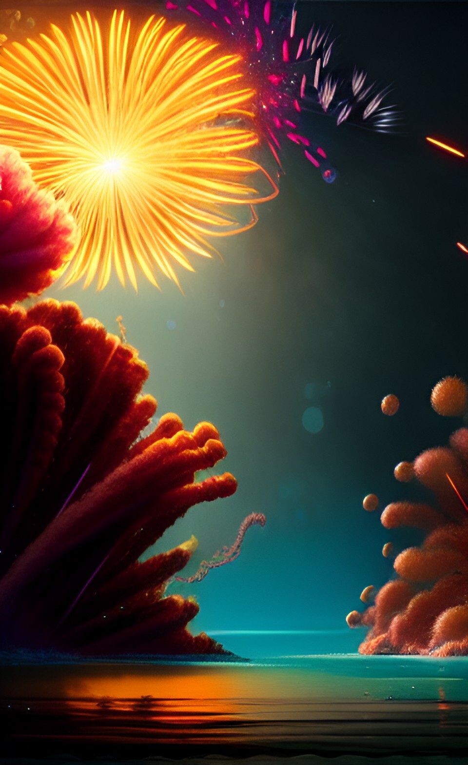ArtStation FireWork UnderWater 1000 jpg wallpaper background pack