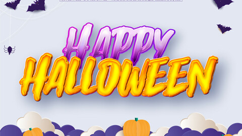 Halloween text effect, editable comic and cartoon text style