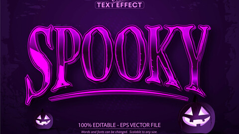 Spooky text effect, editable comic and cartoon text style