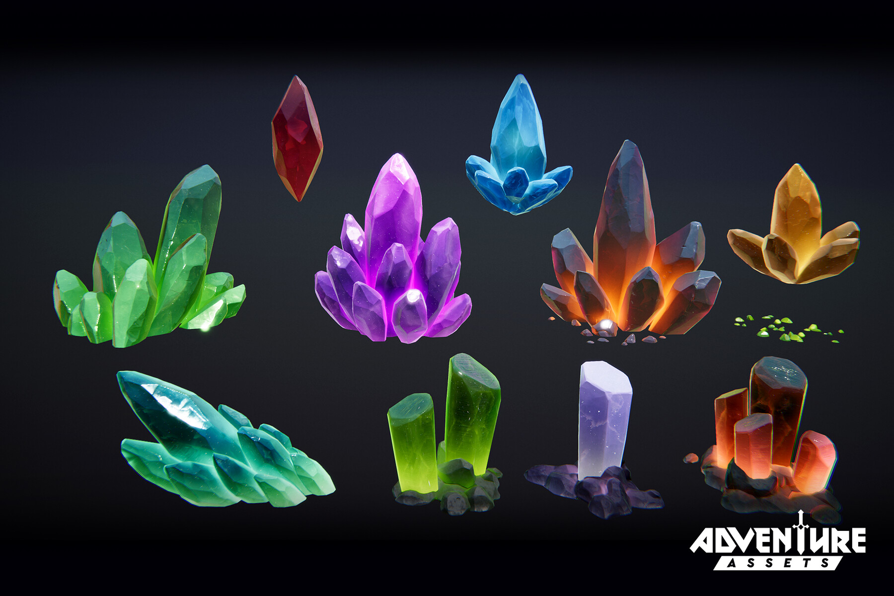 ArtStation - Ultimate Crystals Pack (Game Ready) | Game Assets