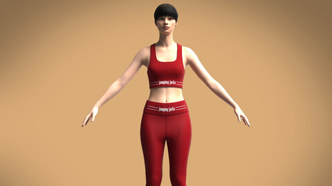 Ladies Ribbed gym tank top with legging