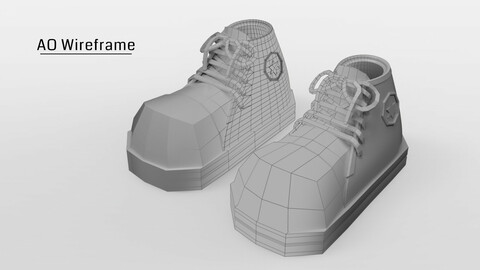 Cartoon character shoes lowpoly