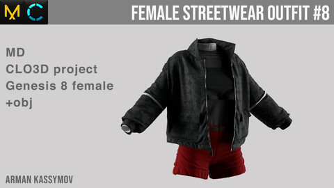 Female StreetWear Outfit #8 Marvelous Designer Project