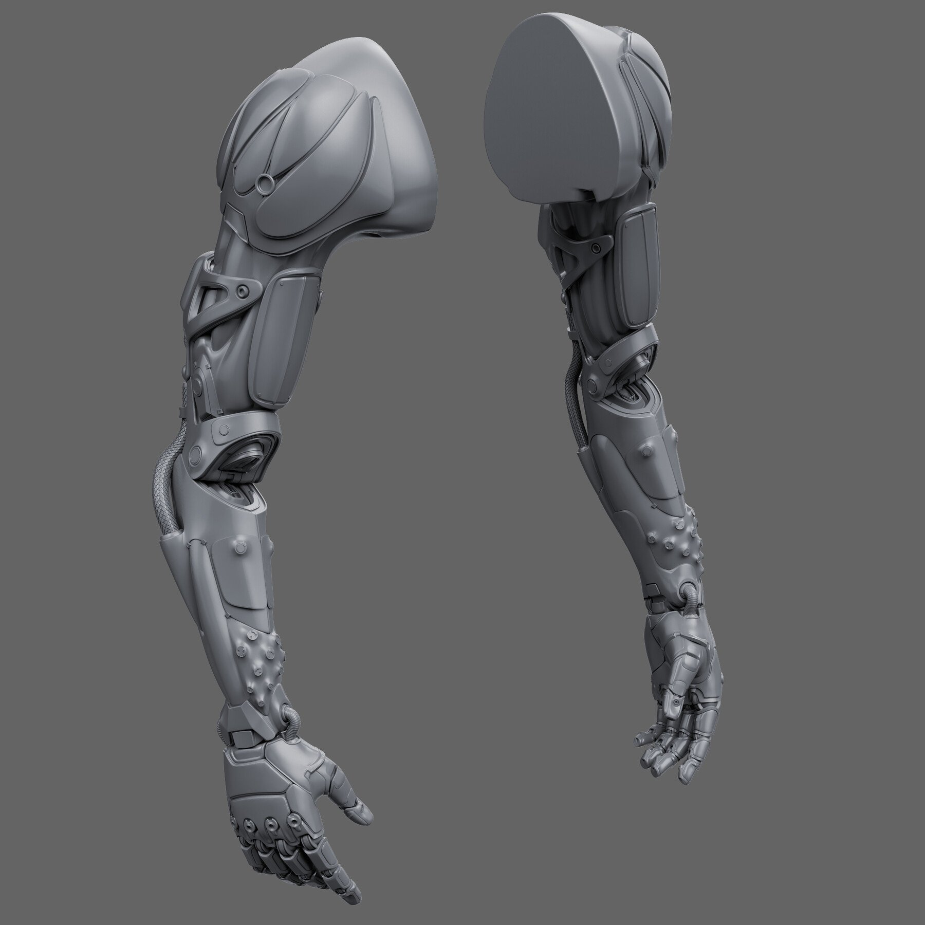 Cyberpunk robot 3d model фото 3