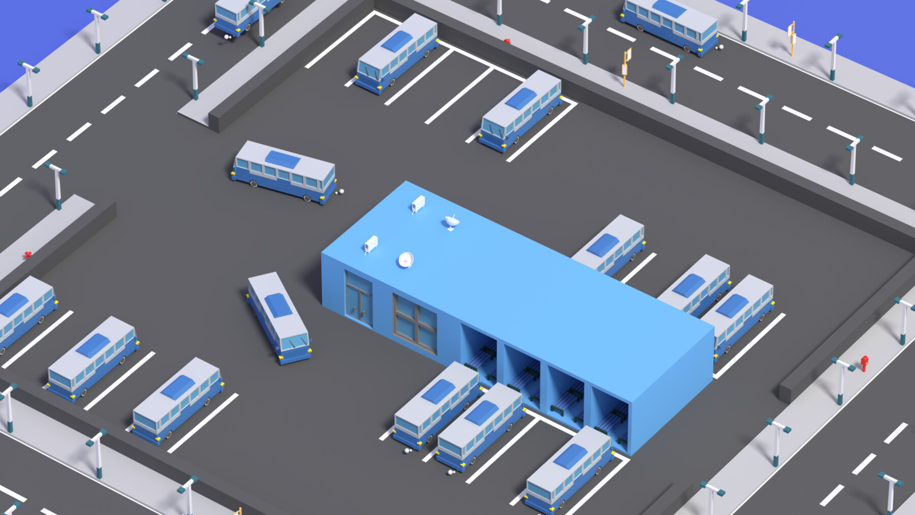 ArtStation Cartoon Bus Station Resources