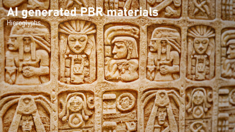 AI generated PBR materials: Hieroglyphs