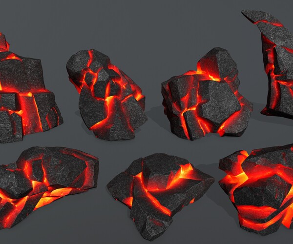 ArtStation - lava rocks 2 | Game Assets