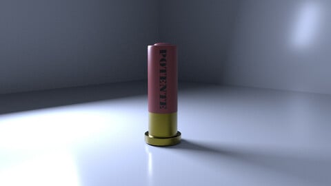 Shotgun cartridge-fan art Low-poly 3D model