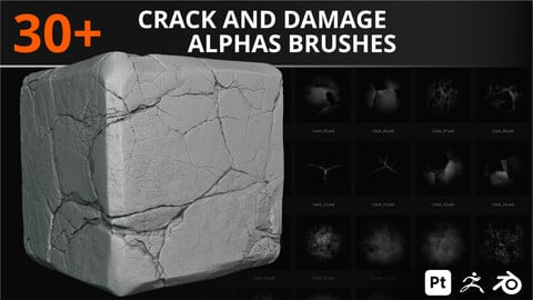 30+ Crack And Damage Alpha Brushes