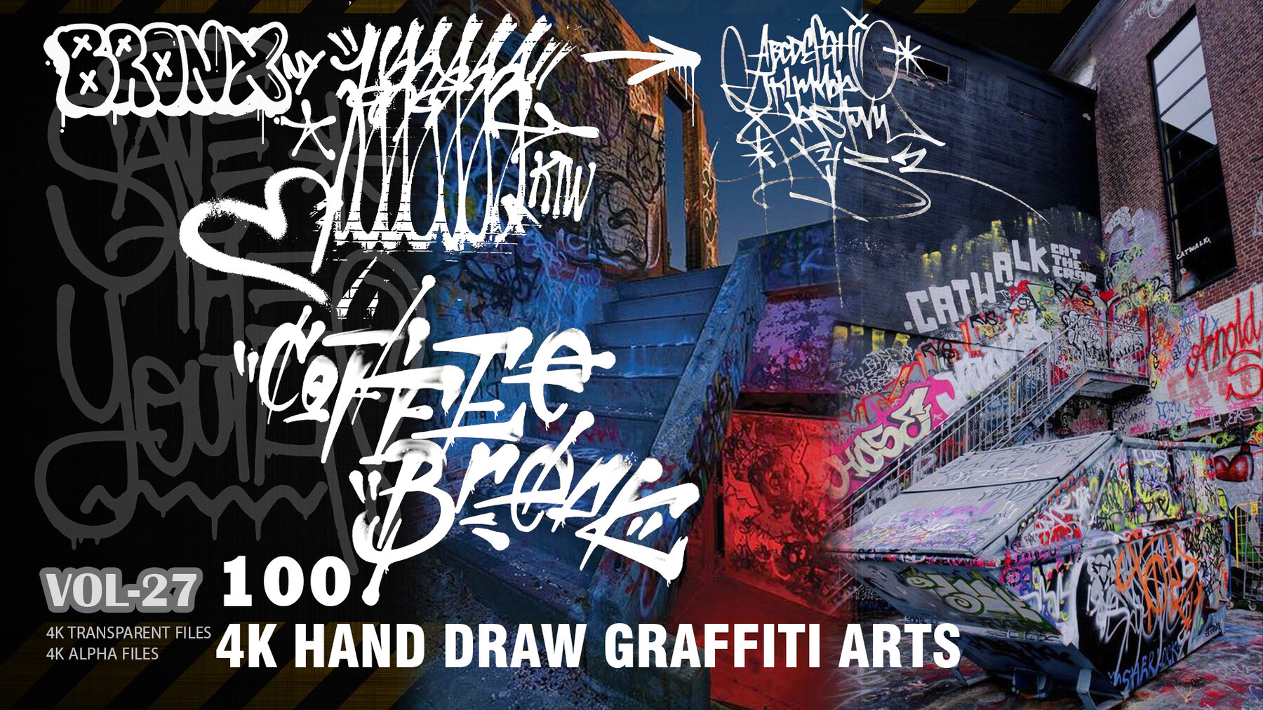 ArtStation - 100 4K HAND DRAW GRAFFITI AND STREET ARTS - VOL27 