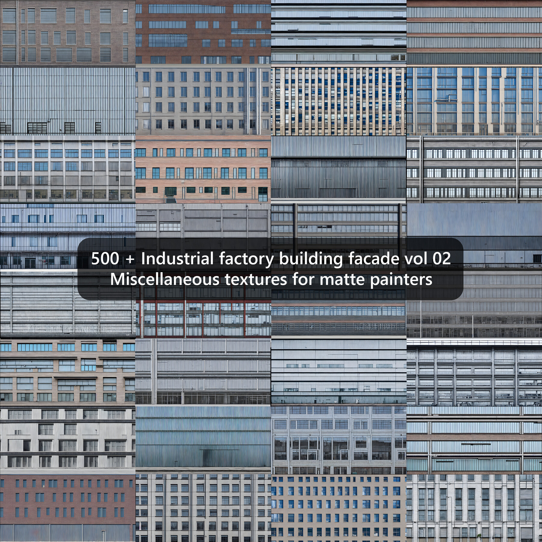 ArtStation 500 + Industrial factory building facade vol 02 Resources