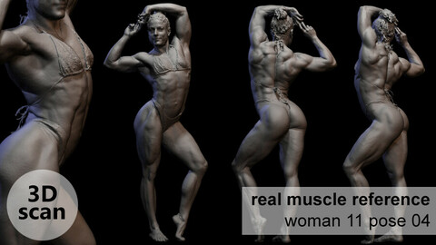 3D scan real muscleanatomy Woman11 pose 04