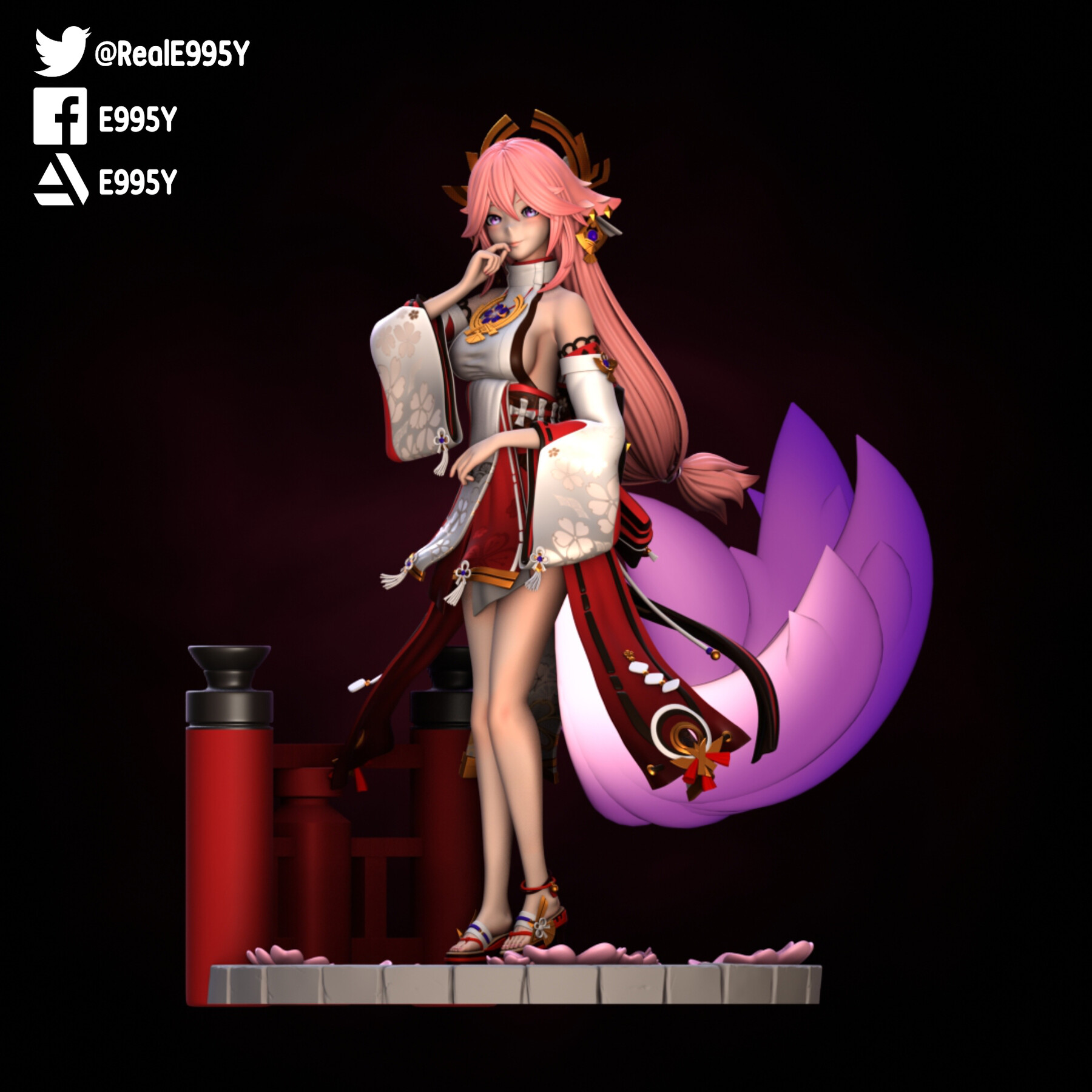 Artstation Yae Miko Stl File For 3d Printing Resources 4249