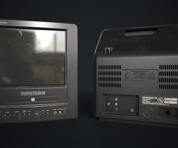 ArtStation Old TV with DVD player Game Assets