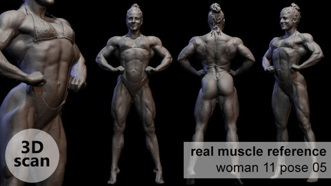 3D scan real muscleanatomy Woman11 pose 05