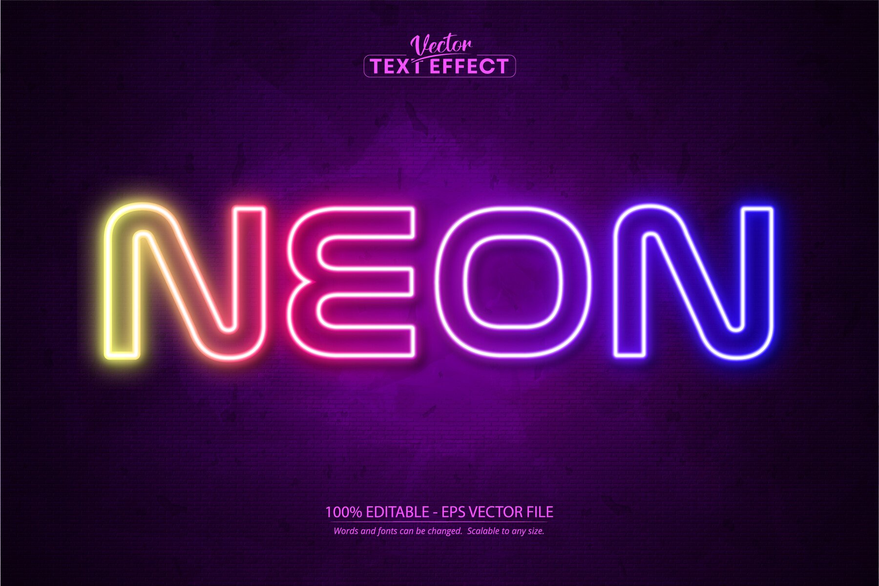 ArtStation - Neon text effect, editable neon light text style | Artworks