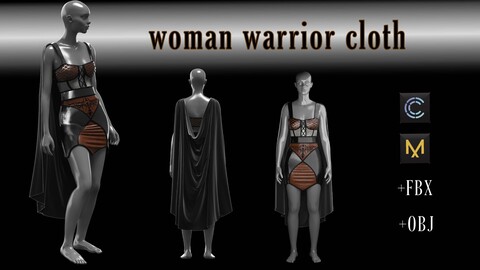 warrior woman cloth  (Clo3D and MD file -OBJ+FBX )