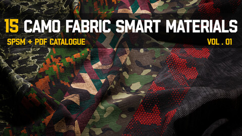 " 15 High Detailed Camo Fabric Smart Materials " (Vol.1)