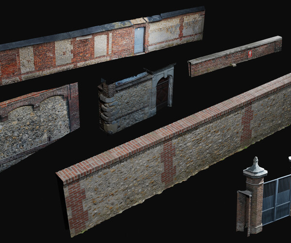 ArtStation - Brick and Stone Wall collection 01 | Game Assets