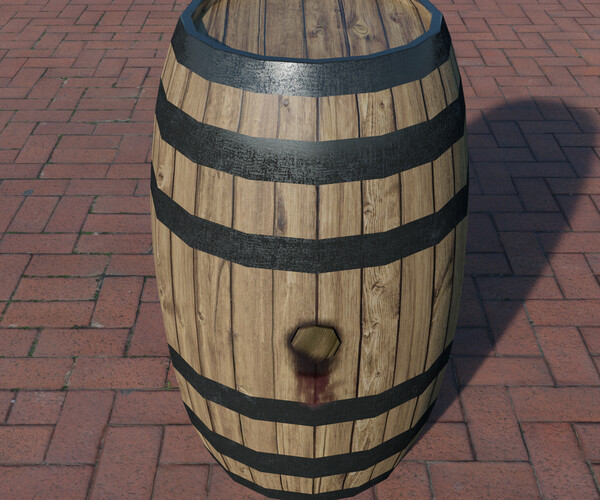 artstation-low-poly-wooden-barrel-resources