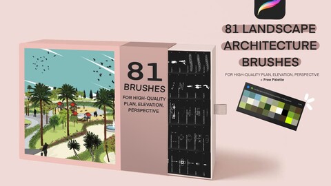 81 Landscape Architecture Procreate brushes set