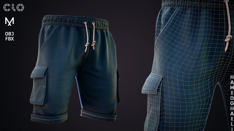 Men's Shorts Lowpoly With PBR Textures , Highpoly , ZPRJ