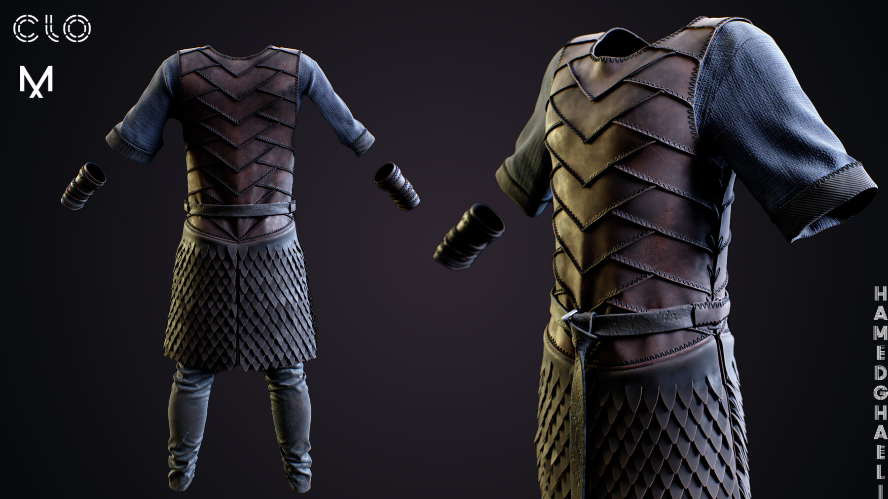 ArtStation - Viking Warrior Costume MD/Clo3d File (ZPRJ) + Marmoset
