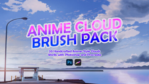 Anime-Style Cloud Brush Pack