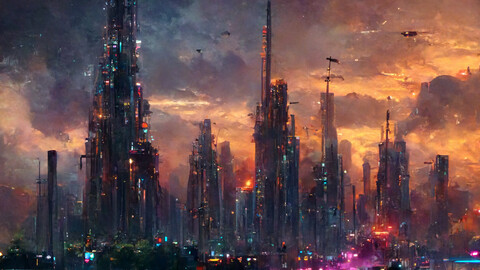 Cyberpunk Sci-fi city 'AI' Textures