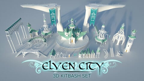 Elven City - 3D Kitbash Set