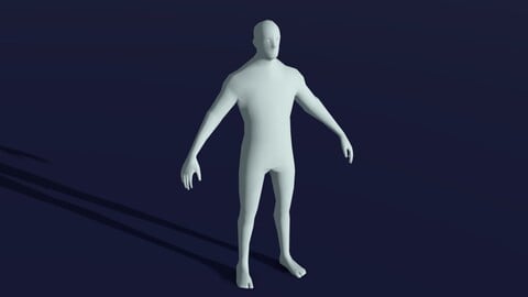 Male Body Base Mesh 28 Animations 3D Model 1k Polygons