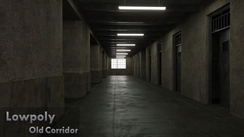 old dark scary corridor 02_ 3d model