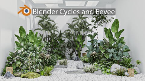 Complex of garden plants 01 for Blender