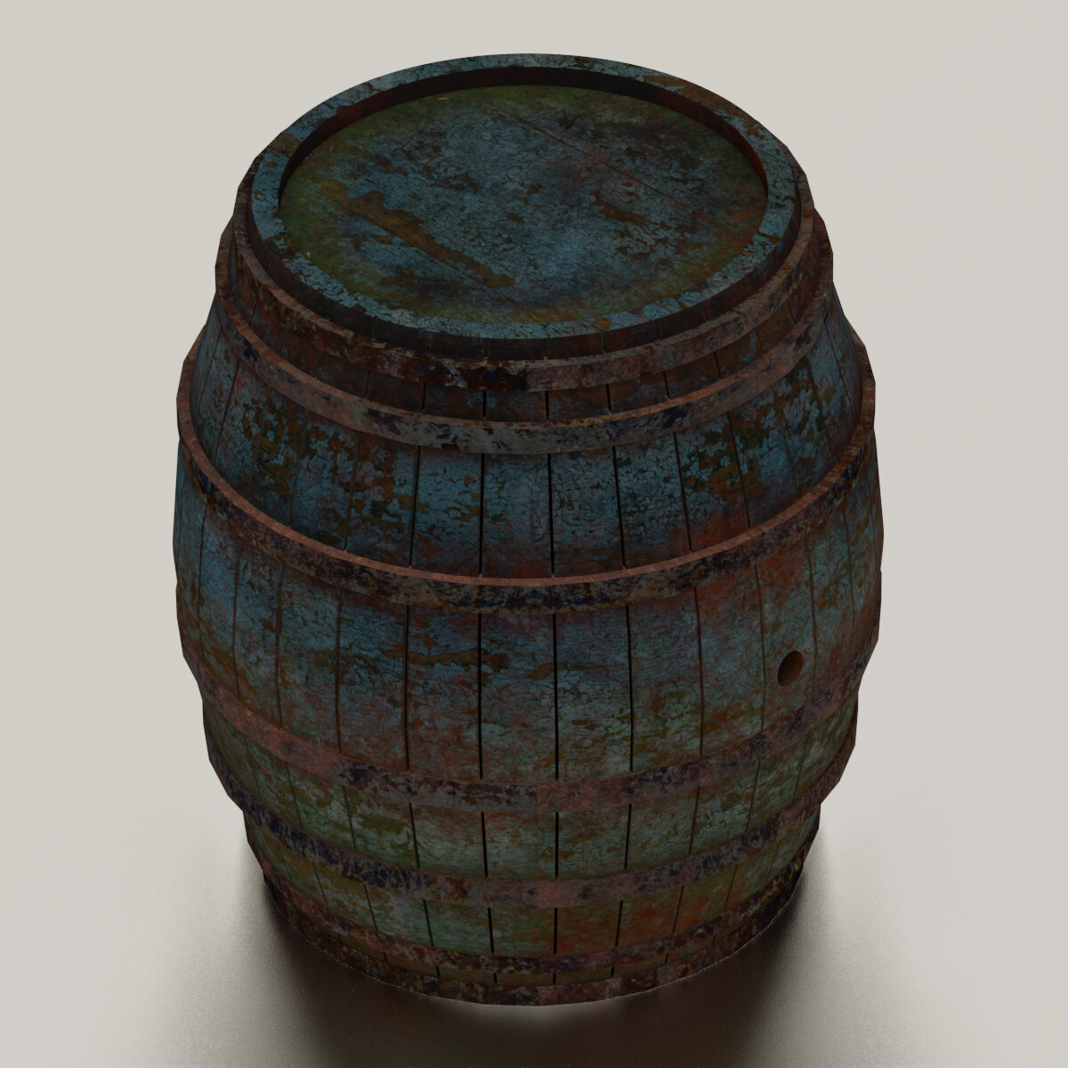 Artstation - Rusted Barrel Low Poly Game Ready 