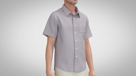 Short Sleeve Shirt, Marvelous Designer, Clo +obj, fbx