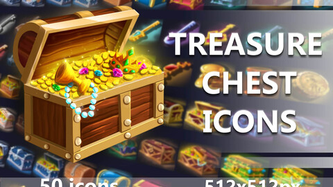 RPG Treasure and Chest Icons Pack