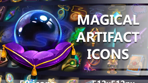 x50 RPG Magical Artifact Icons Pack